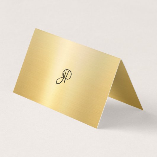 Carte De Visite Monogramme Moderne Faux Gold Calligraphie Script (Dos)