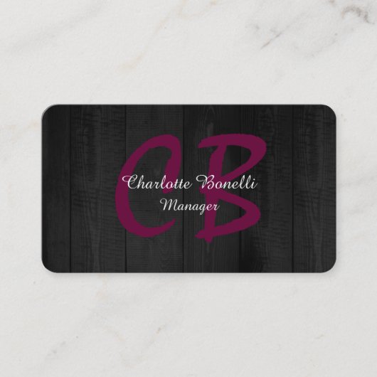 Carte De Visite Monogramme moderne féminin professionnel minimalis (Devant)