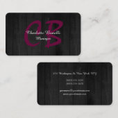 Carte De Visite Monogramme moderne féminin professionnel minimalis (Devant / Derrière)