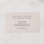 Carte De Visite Monogramme Moderne Fractée Motif Beige (Dos)