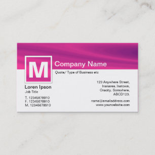 Carte De Visite Monogramme moderne - Galaxie rose