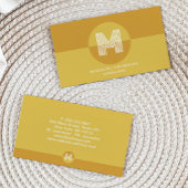 Carte De Visite Monogramme moderne géométrique Jaune de moutarde r