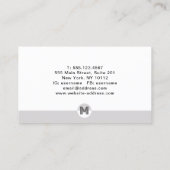 Carte De Visite Monogramme moderne géométrique noir et blanc rétro (Dos)