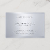 Carte De Visite Monogramme moderne Glamour Modèle argent Cool (Dos)