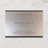 Carte De Visite Monogramme moderne glamour Modèle d'argent d'or (Dos)