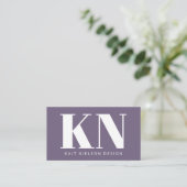Carte De Visite Monogramme Moderne Gras Professionnel Violet (Debout devant)