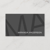 Carte De Visite Monogramme Moderne Gras Typographie Professionnell (Devant)