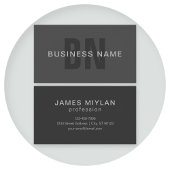 Carte De Visite Monogramme moderne gris foncé modifiable Modèle de