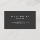 Carte De Visite Monogramme moderne gris foncé modifiable Modèle de (Dos)