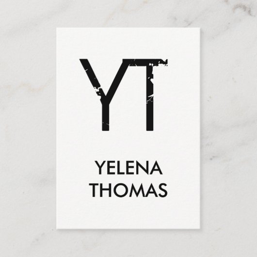 Carte De Visite Monogramme moderne Grunge (Devant)