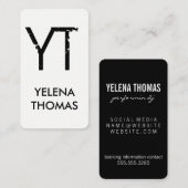Carte De Visite Monogramme moderne Grunge (Devant / Derrière)