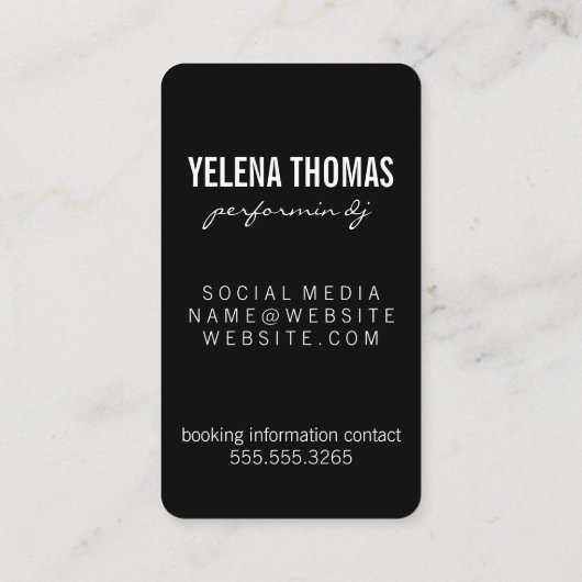 Carte De Visite Monogramme moderne Grunge (Dos)