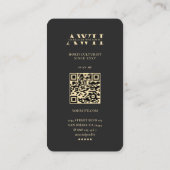 Carte De Visite Monogramme moderne Horticulture Or noir (Dos)