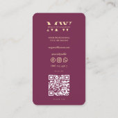 Carte De Visite Monogramme moderne Initiales Vin professionnel pou (Dos)