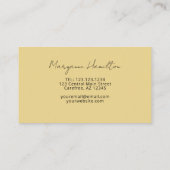 Carte De Visite Monogramme moderne jaune (Dos)