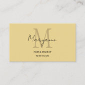 Carte De Visite Monogramme moderne jaune (Devant)