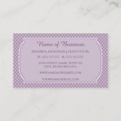 Carte De Visite Monogramme Moderne Léger Violet Quatrefoil Avec No (Dos)