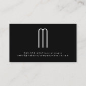 Carte De Visite Monogramme moderne lisse et mince 2 (Dos)