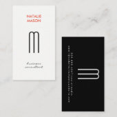 Carte De Visite Monogramme moderne lisse et mince 2 (Devant / Derrière)
