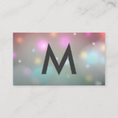 Carte De Visite Monogramme moderne | Lumières lumineuses (Devant)
