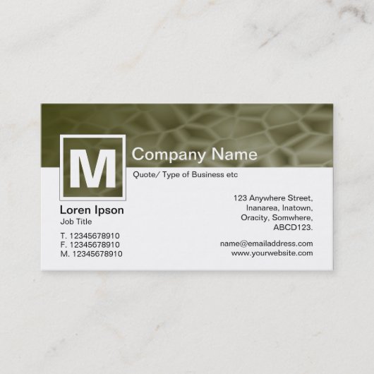 Carte De Visite Monogramme moderne - Manna (Devant)