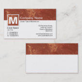 Carte De Visite Monogramme moderne - Marbre Brown (Devant / Derrière)