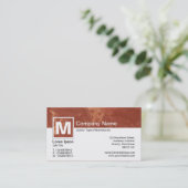 Carte De Visite Monogramme moderne - Marbre Brown (Debout devant)