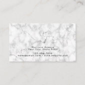 Carte De Visite Monogramme Moderne Marbre Noir et Or BC Entreprise (Dos)