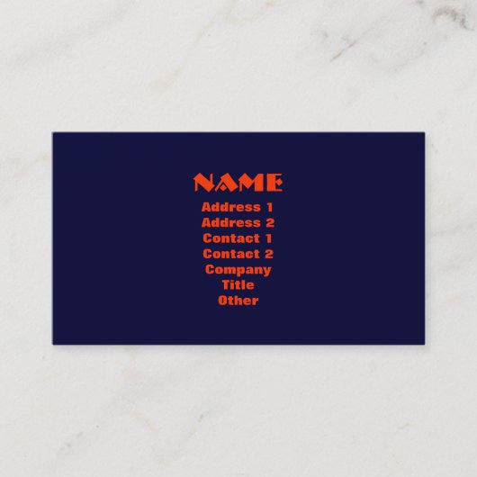 Carte de visite Monogramme moderne Marine & Orange (Devant)