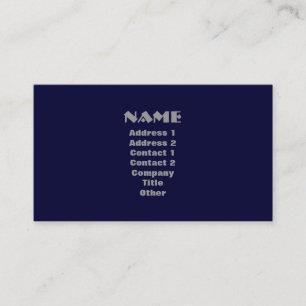 Carte de visite Monogramme moderne Marine & Silver