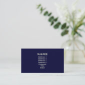 Carte de visite Monogramme moderne Marine & Silver (Debout devant)