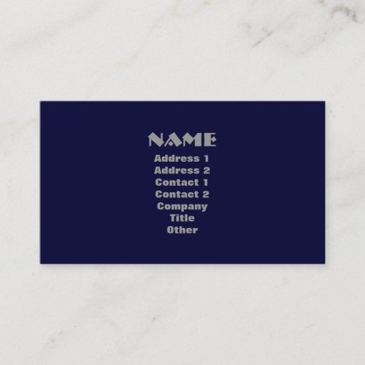 Carte de visite Monogramme moderne Marine & Silver (Devant)