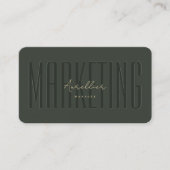 Carte De Visite Monogramme moderne Marketing Professionnel Vert fo (Devant)