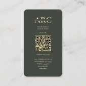 Carte De Visite Monogramme moderne Marketing Professionnel Vert fo (Dos)