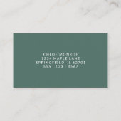 Carte De Visite Monogramme Moderne Minimal Design Vert Sage (Dos)