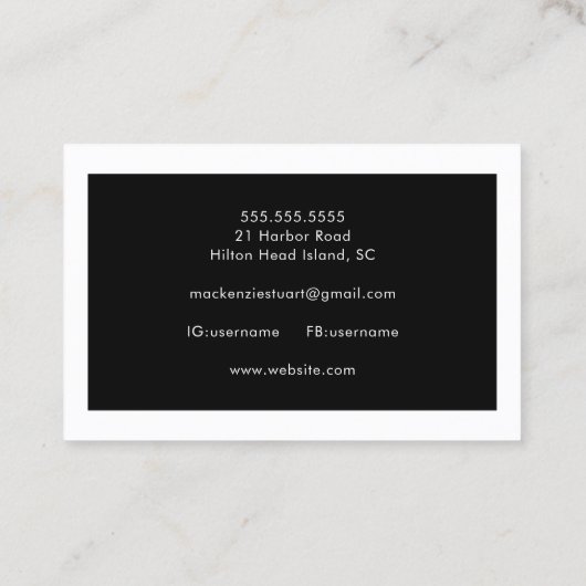 Carte De Visite Monogramme Moderne Minimal Simple Bold (Dos)