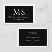 Carte De Visite Monogramme Moderne Minimal Simple Bold (Devant / Derrière)