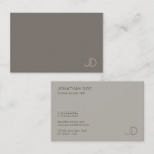 Carte De Visite Monogramme moderne minimaliste Modèle élégant tend (Devant / Derrière)