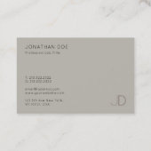 Carte De Visite Monogramme moderne minimaliste Modèle élégant tend (Dos)