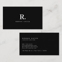 Monogramme Moderne Minimaliste Point Gras Noir Bla
