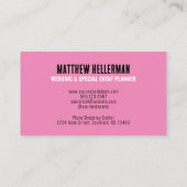 Carte De Visite Monogramme moderne minimaliste rose professionnel (Dos)