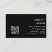 Carte De Visite Monogramme moderne minimum personnalisé QR (Dos)
