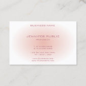 Carte De Visite Monogramme moderne Modèle blanc à la mode rose pâl (Dos)