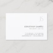 Carte De Visite Monogramme moderne Modèle simple Élégant Haut (Dos)