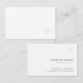 Carte De Visite Monogramme moderne Modèle simple Élégant Haut (Devant / Derrière)
