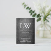 Carte De Visite Monogramme moderne moderne de tableau noir gris te (Debout devant)