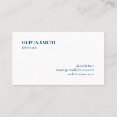 Carte De Visite Monogramme moderne Motif à points bleu et blanc (Dos)