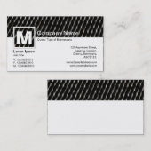 Carte De Visite Monogramme moderne - Net foncé (Devant / Derrière)