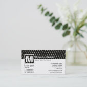 Carte De Visite Monogramme moderne - Net foncé (Debout devant)