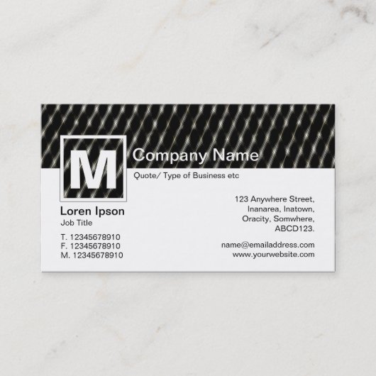 Carte De Visite Monogramme moderne - Net foncé (Devant)